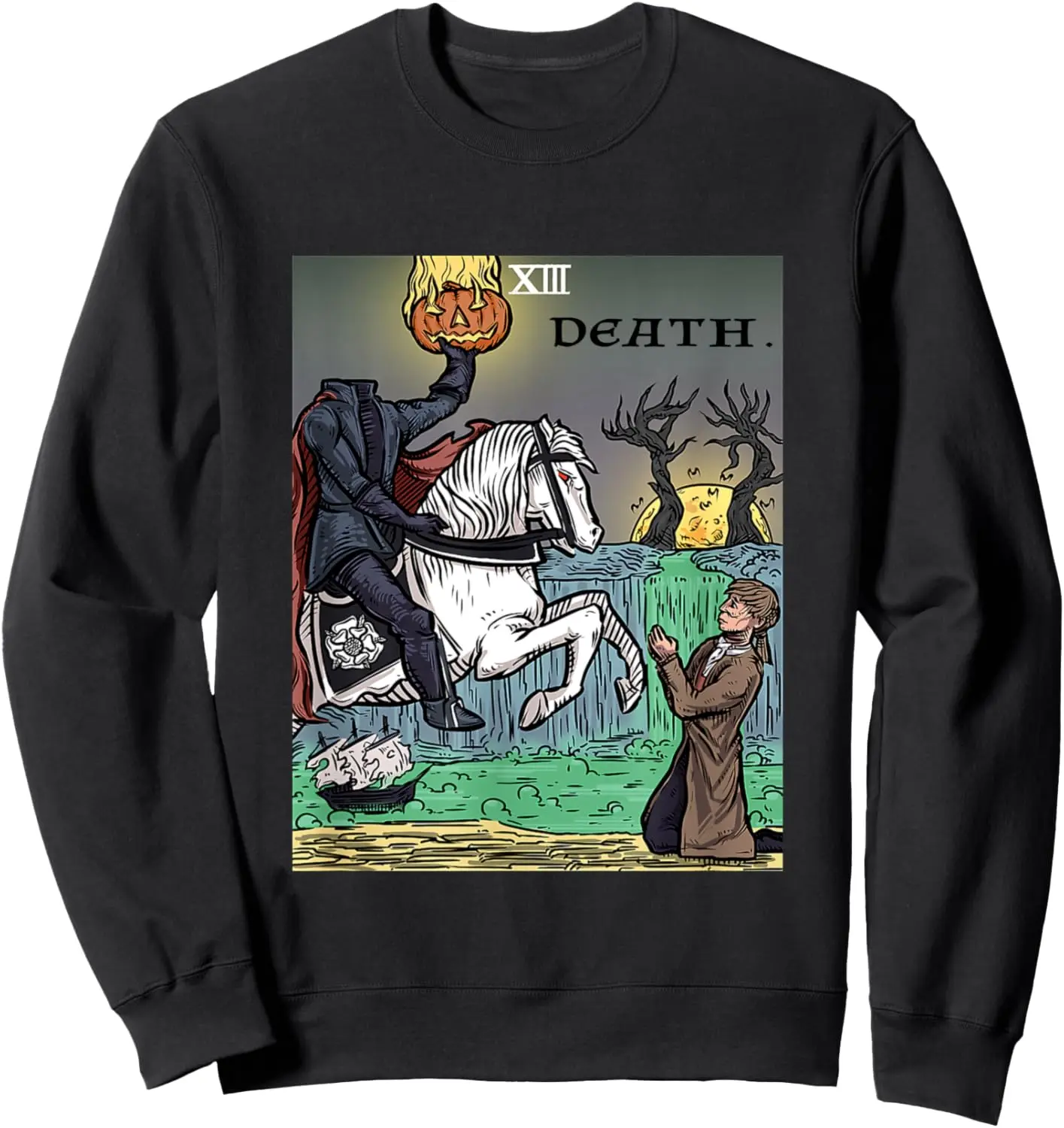 Tarot Card Death - Headless Rider Halloween & Horror Fan Sweatshirt