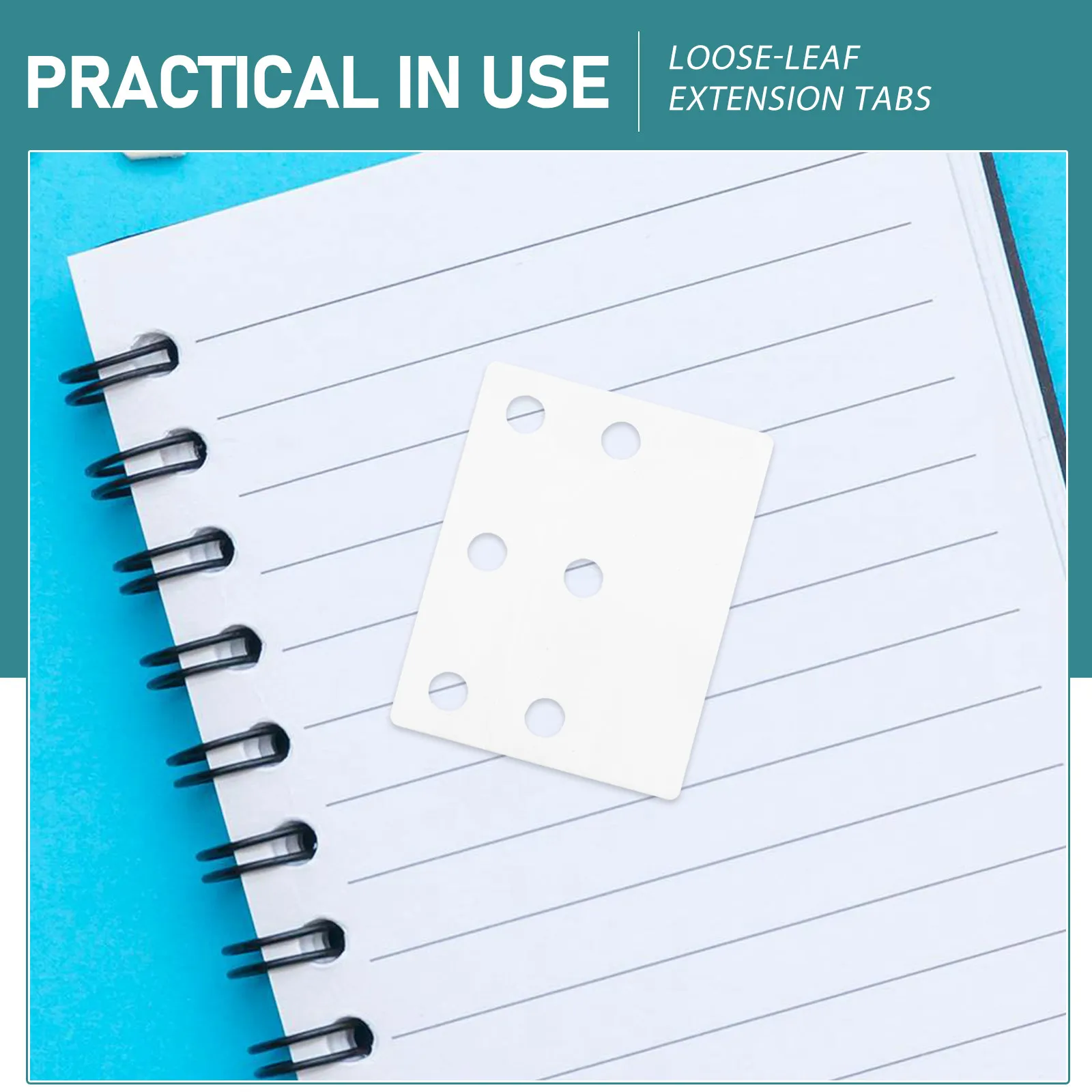 50Pcs White Hole Reinforcement Stickers Universal Loose Leaf Extension Tabs Reusable Repositionable Pet Labels for Notebooks