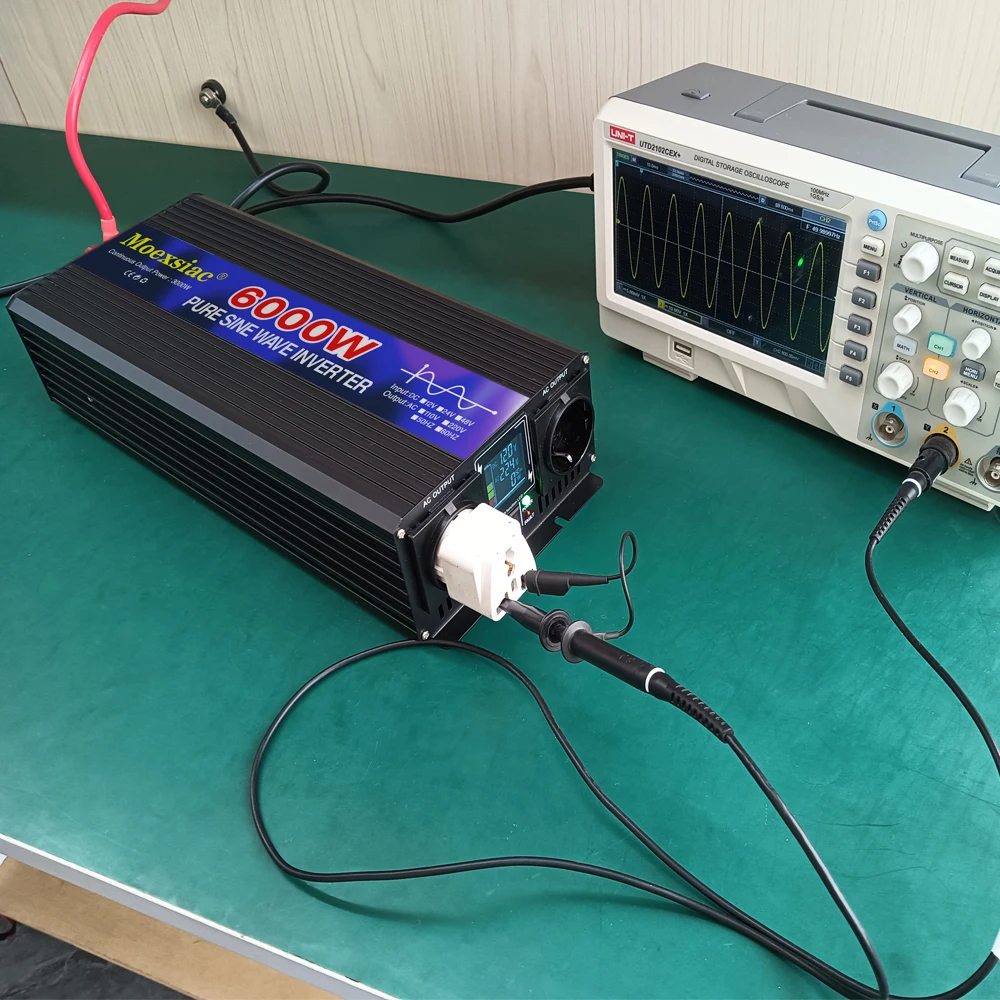 4000 واط 5000 واط 6000 واط نقية شرط لموجة العاكس تيار مستمر 12V24V إلى التيار المتناوب 220 فولت الاتحاد الأوروبي المقبس الشمسية سيارة العاكس محول للاستخدام في الهواء الطلق/RV/التخييم