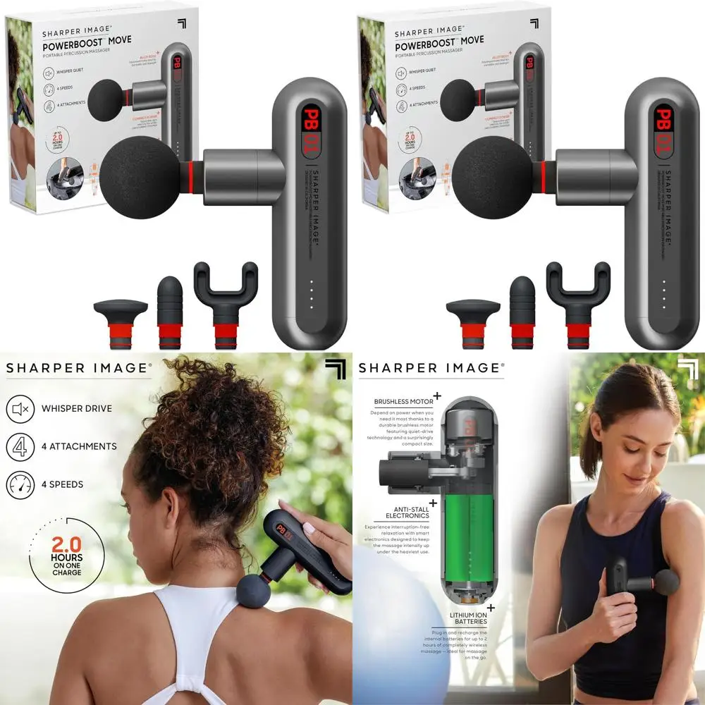 

Compact Percussion Massager - 4 Speeds, 4 Heads, FSA Qualified | Portable Full Body Muscle Relief | Deep Tissue Recovery Tool