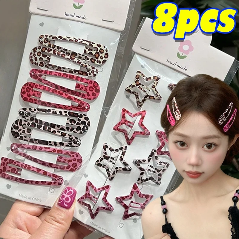 8pcs/Set Baby Girl Hair Clips For Hair Styling Matte Scrub Snap Clip Pin Children Women Kids Hairpins Metal Triangle Accessories