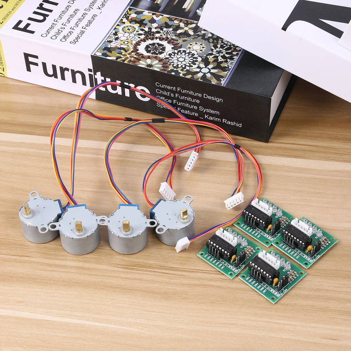 4Sets Stepper Motor 5V Gear with Uln2003 Driver Board Compatible for Development Board Control Step Stepper Motor