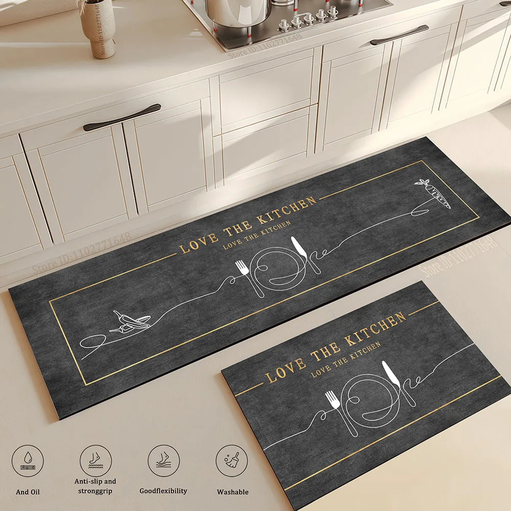 Anti Slip Kitchen Floor Mat,Water Absorbing Rug,Fashion Pattern Decoration Carpet,Multi Functional Door Mat,Bathroom Floor Mat