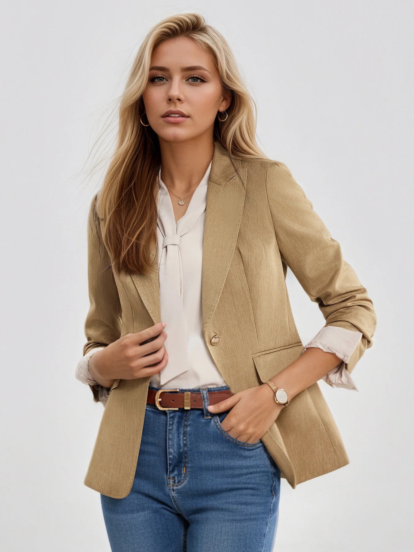 

Premium Elegant Women's Split-Design Blazer, New Spring & Autumn Style, Slim-Fit Figure-Flattering Casual Long-Sleeve Suit Jacke
