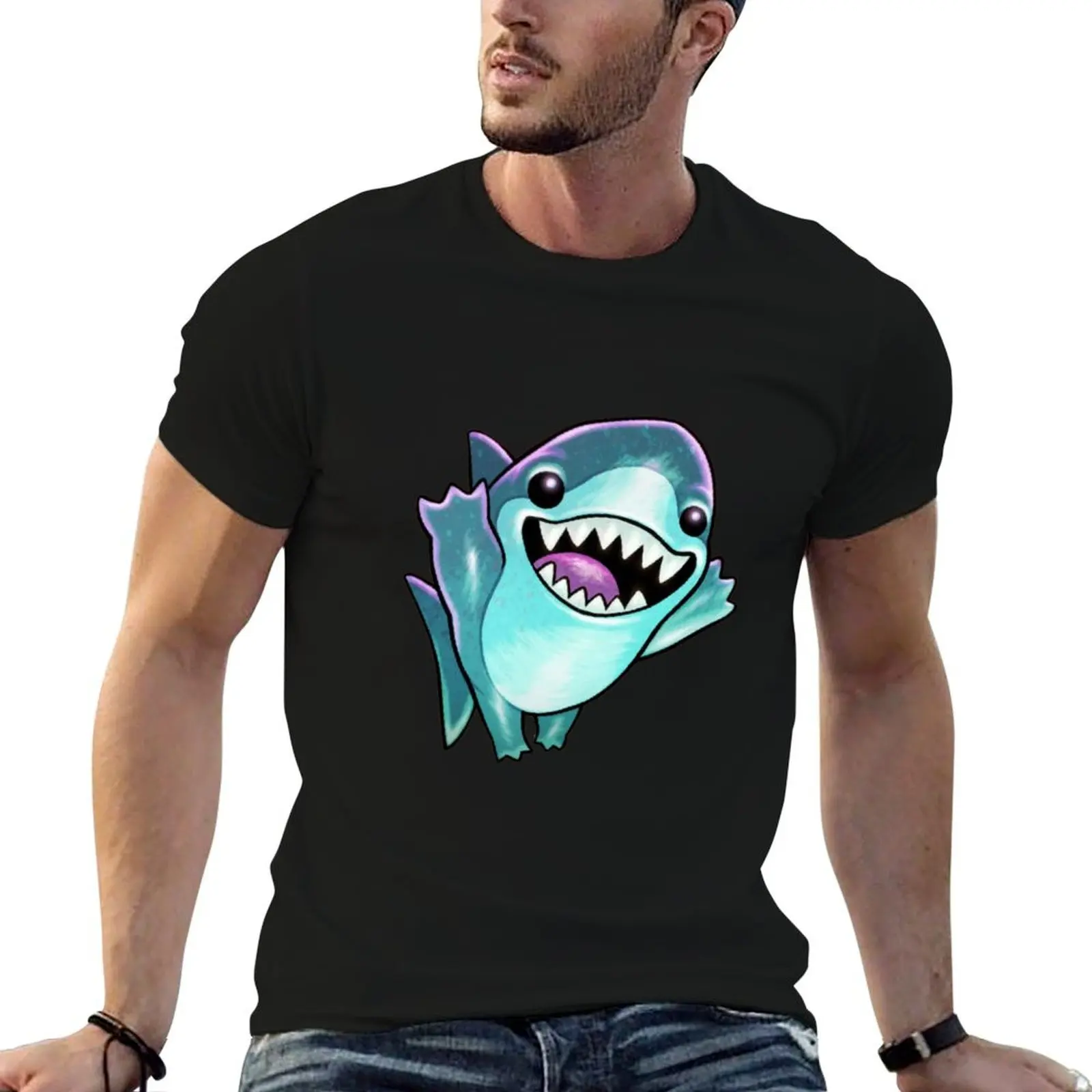 Jeff the land shark T-Shirt quick drying sweat blanks mens vintage t shirts