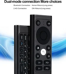 iPazzPort Mini 2.4G/BT Wireless Keyboard w/Air Mouse, IR TV Remote & Voice Control |  Aluminum for PC/Android（only Silver)