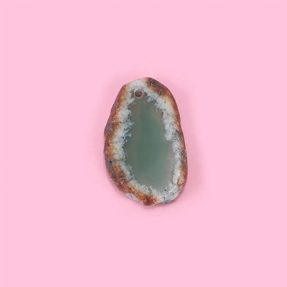 Natural Agate Geode Reiki Stone Brazil Healing Home Decoration Jewelry Accessories DIY Quartz Pendant