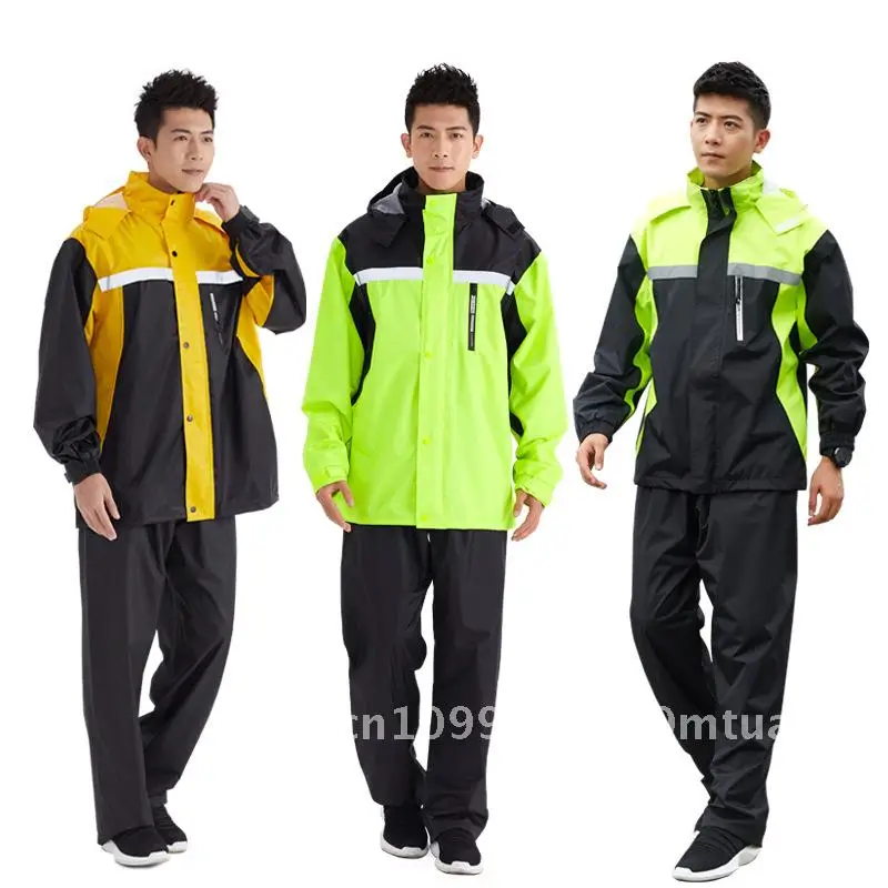 

Водонепроницаемый комплект плащи, двухслойная ткань для пончи, модные дождевые штаны для езды на мотоцикле, модные для борьбы с наводнениями всего тела