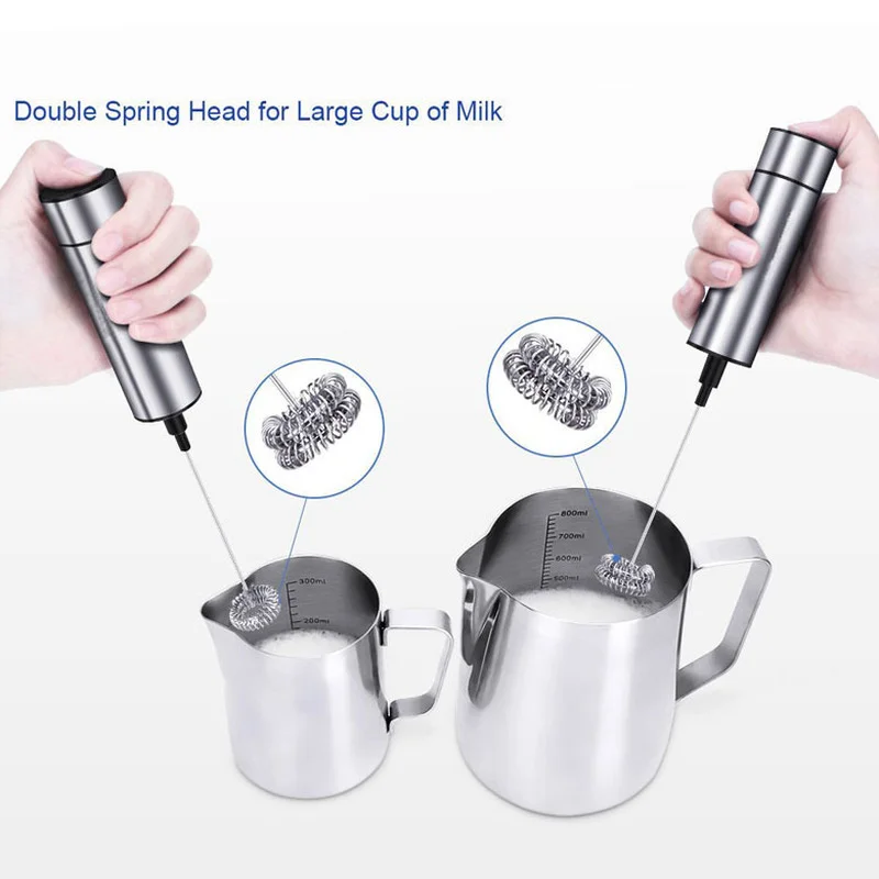 Electric Milk Frother Maker Wireless Handheld Stainless Steel Coffee Cappuccino Foam Maker USB Egg Beater Portable Blender