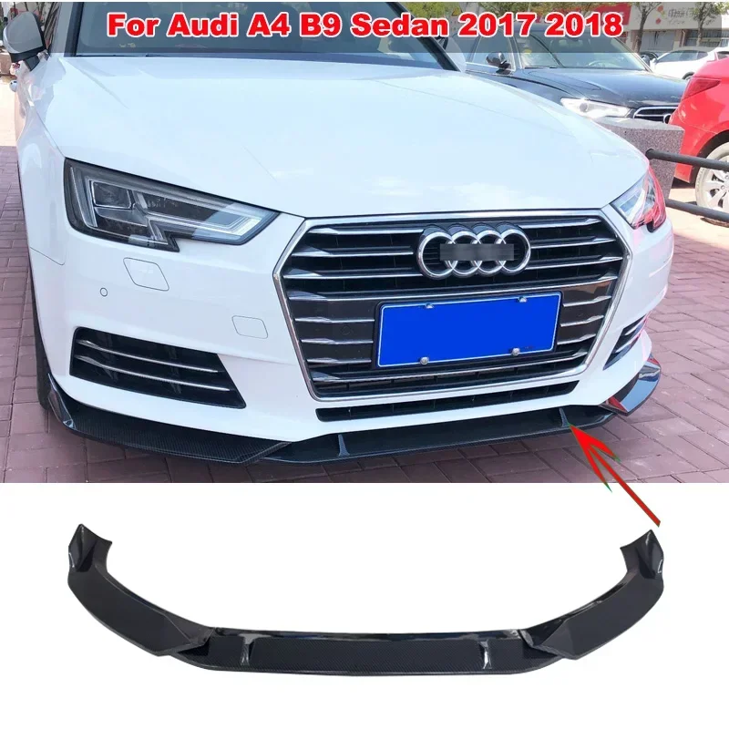 

For Audi A4 B9 Sedan 2017 2018 Front Bumper Lip Spoiler Side Splitter Diffuser Cover Body Kit Deflector Guard Car Accessories