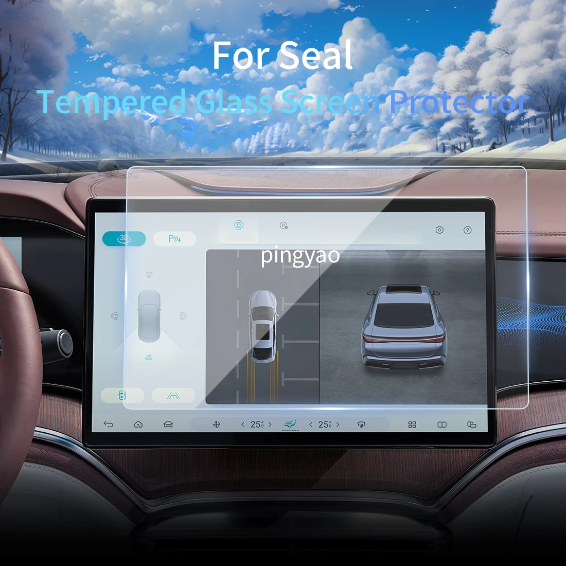 

Car Sticker Screen Protector Navigation Display Tempered Glass Protective Film Car Vehicle For BYD 26 Seal