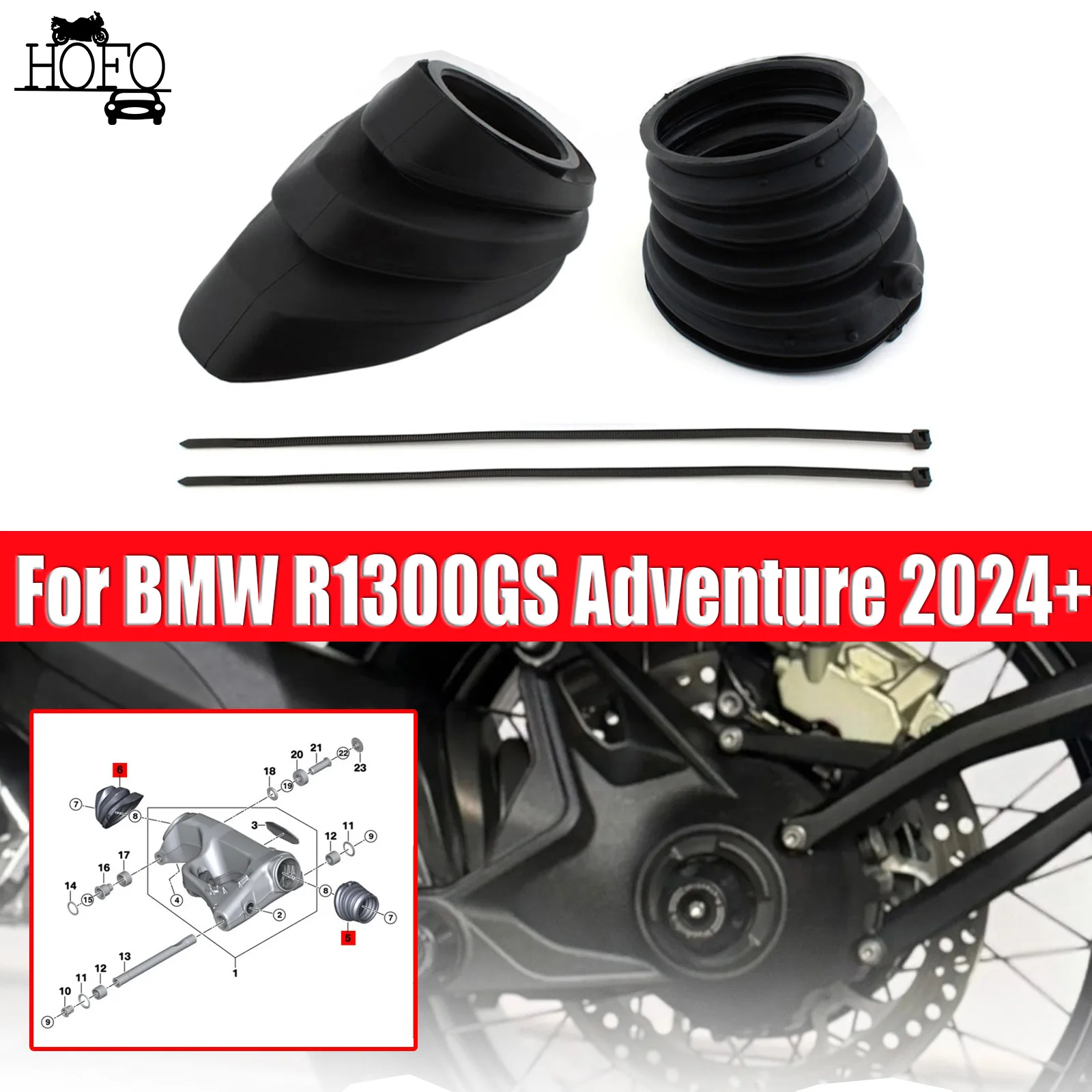 Motorcycle Swingarm Rubber Boot Gaiter For BMW R1300GS Adventure 2024+