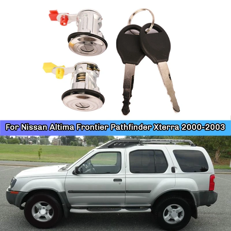 Left & Right Door Lock Cylinder W/ Key For Nissan Altima Frontier Pathfinder Xterra 2000-2003 H06003J185 H06003J125