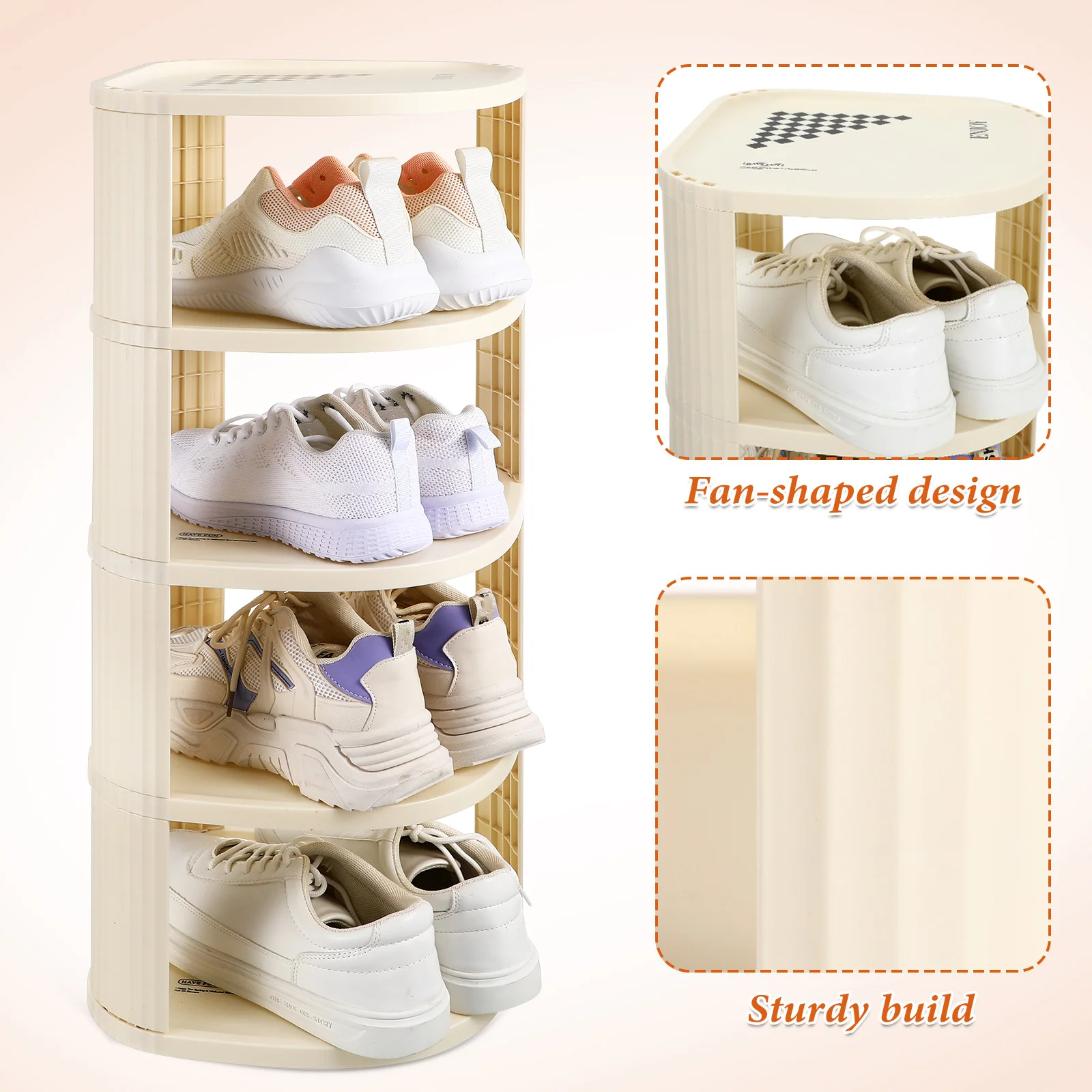 

Plastic Slim Corner Shoe Rack 9 Tier Freestanding Organizer Storage Shelf Home Entryway Shoe Stand Space Saving