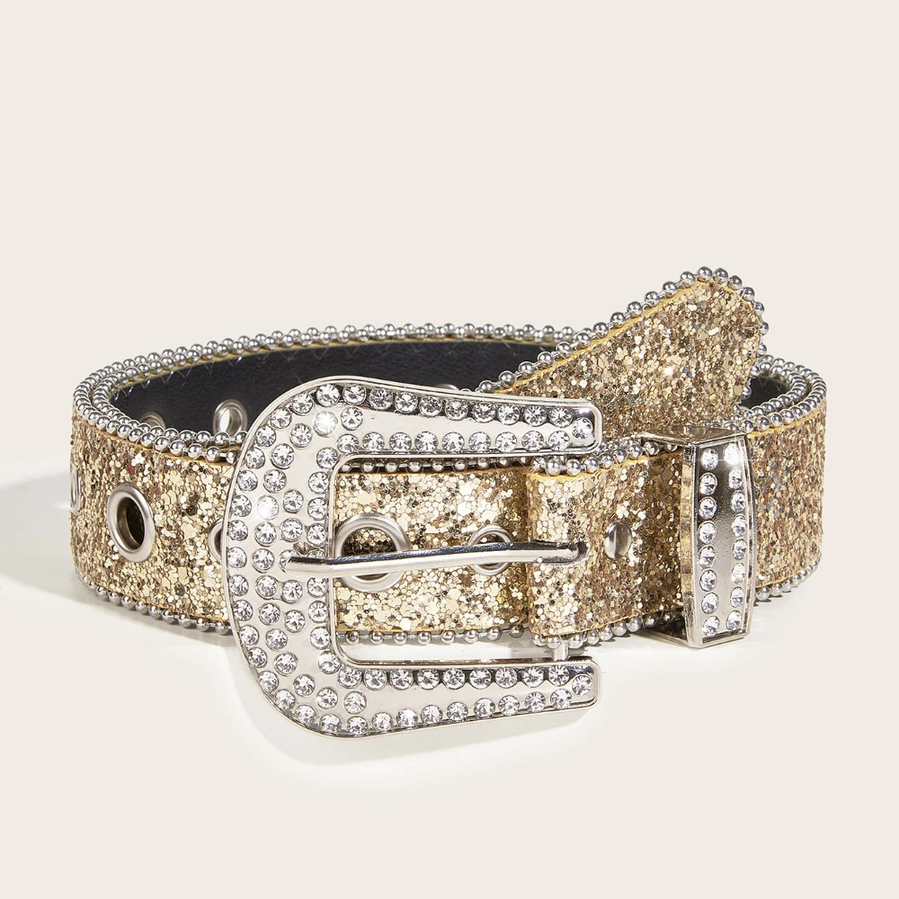 RARE Bebe Rhinestone Y2K Western Belt Buckle and Belt, Small Rhinestone Belt Y2k - Etsy main image 3