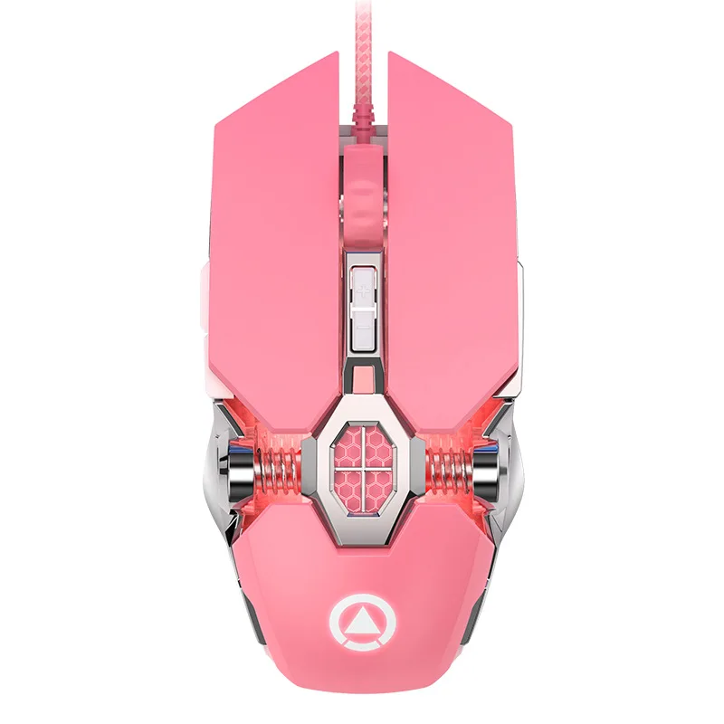 

Pink Mouse Game Dedicated Wired Girl Cute Mechanical Gaming Macro Mute Silent Office Computer computer mouse