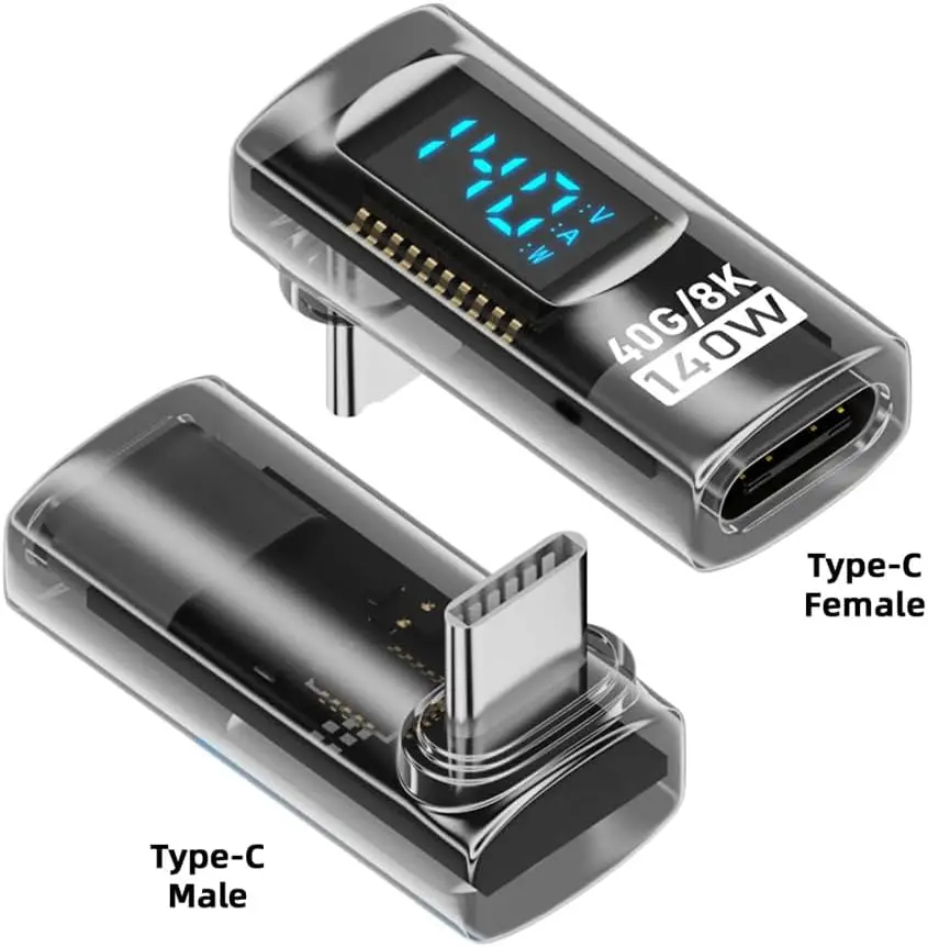 

USB C Male to Female Adapter Type C Extender Adapter 40Gbps Speed Data Transfer 140W Fast Charging 8K Video Support