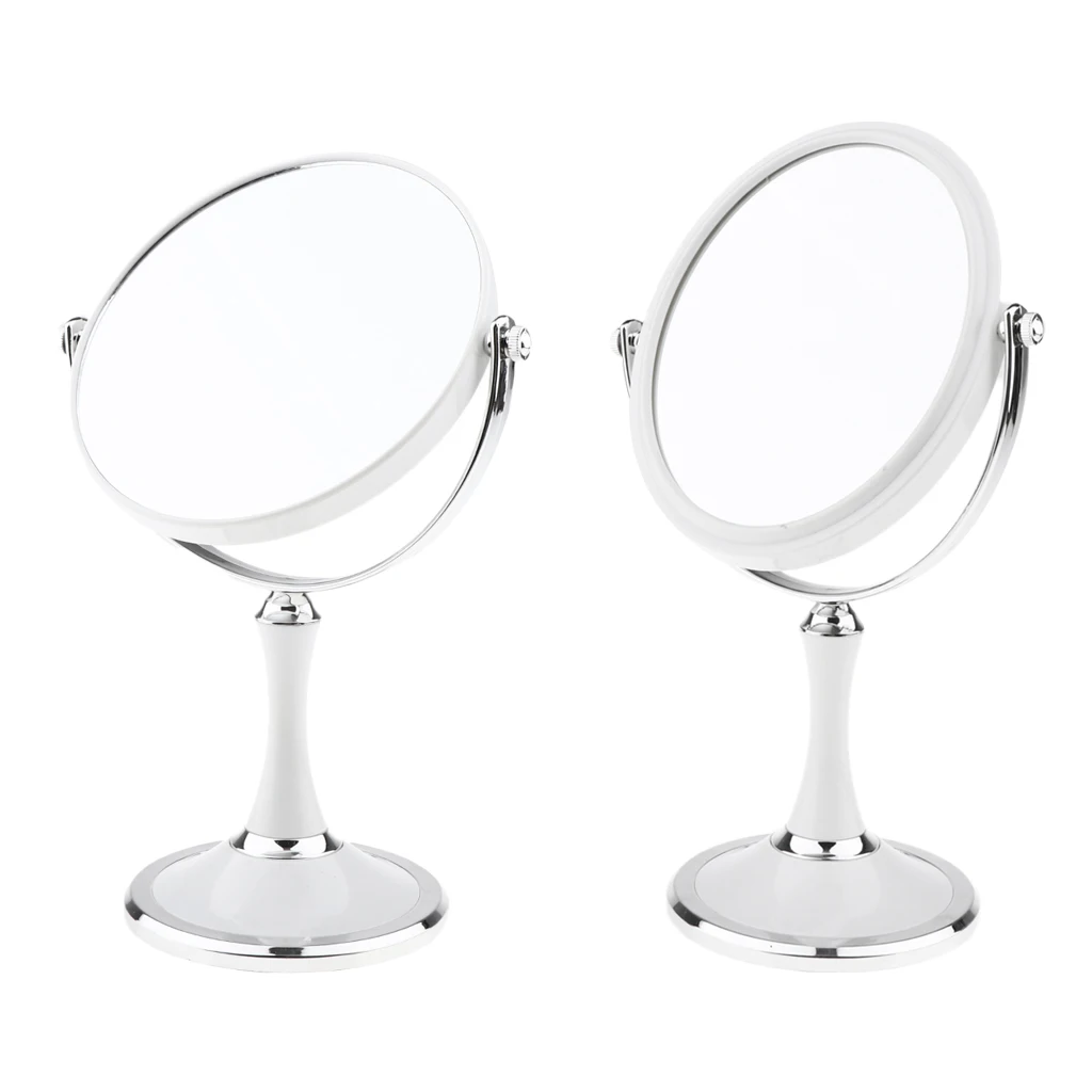 Double Sided Pedestal Mirror Stand  Shaving Mirror with 1X/3X Magnification - Portable -Standing Mirror for Travel, Tabletop