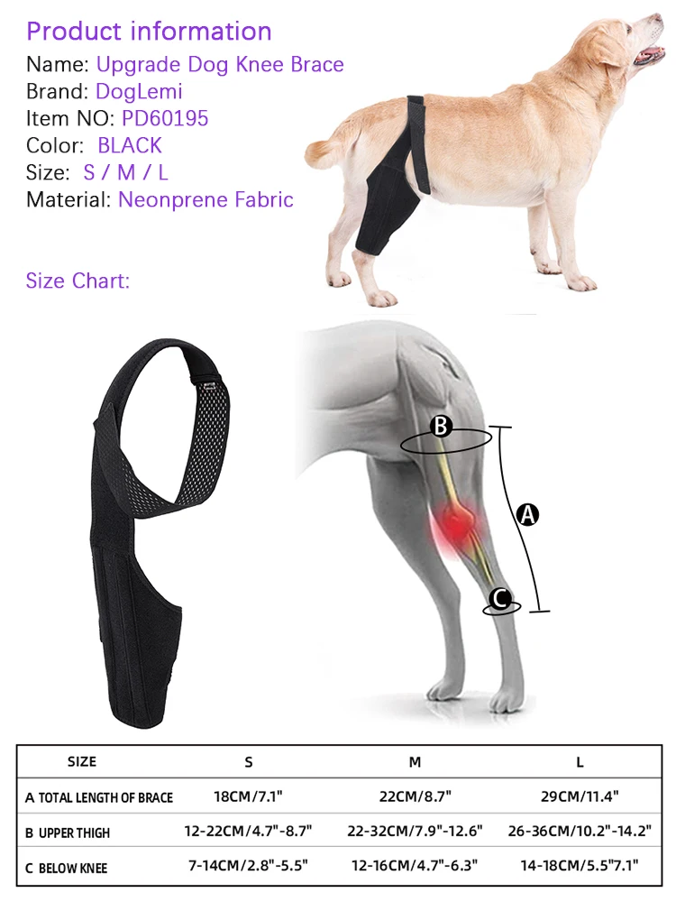 Pet Dog Knee Brace for Front Back Leg with Metal Support Dogs Leg Recovery Suit Joint Wraps Orthopedic Elbow Brace Pad Bandages