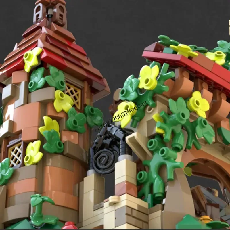 New 1114Pcs Moc Famous Cartoon Series Street View Ruins Enchanted Forest Custom Puzzle Model Diy Creative Idea Toy Birthday Gift