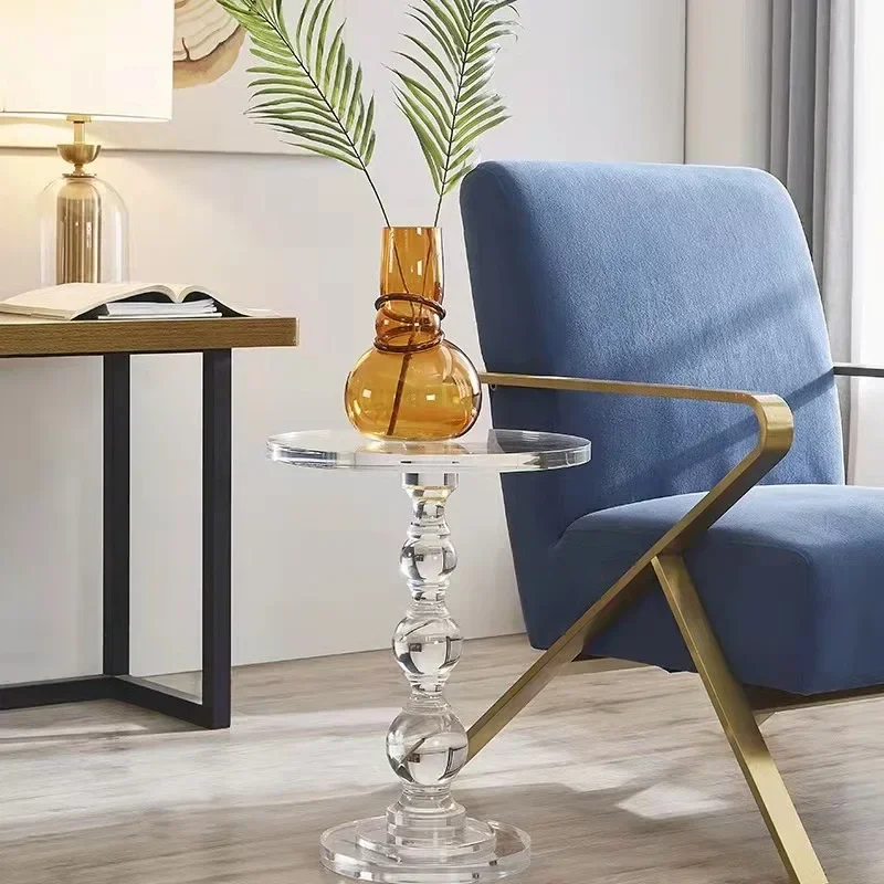 Coffee Tables Parts Home Decor Furniture Nordic Transparent Sofa Side Table Handicraft Indoor Mobile Bedside Table Living Room