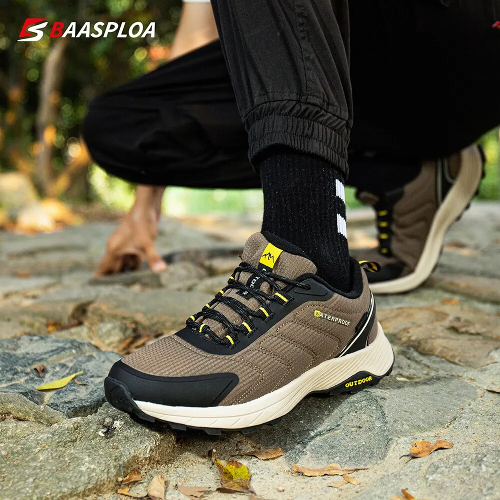 Baasploa Man Wandelschoenen Dragen Resistente Sneakers Antislip Kampeerschoenen Heren Outdoor Sneaker Lente Herfst Waterdichte Schoenen