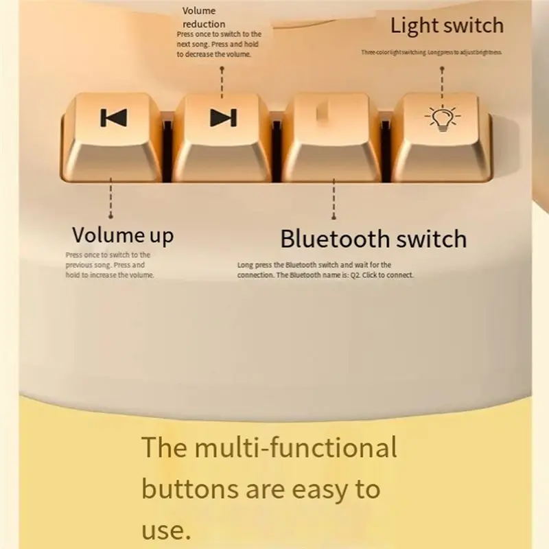 ABMF Karaoke Bluetooth Speaker Wireless, HIFI Stereo Retro Audio with 2 Mics Ambient Light, Smart Speaker for Home Party