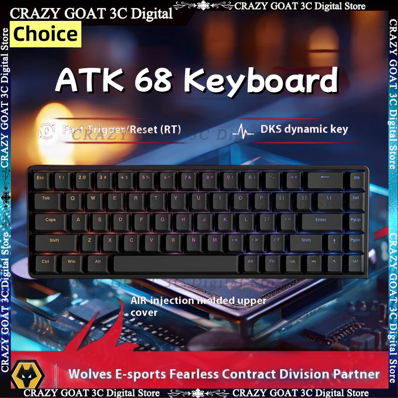 

ATK 68 Magnetic Switch Keyboard SMART SPEED X Quick Trigger Aluminum Alloy Customization Gaming Keyboard Gamer,Red Magnetic Axis