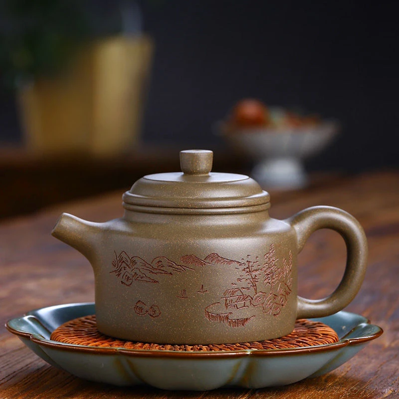 

Фиолетовый глиняный горшок Исин, знаменитый чайник ручной работы для заваривания, домашний чайный сервиз кунг-фу