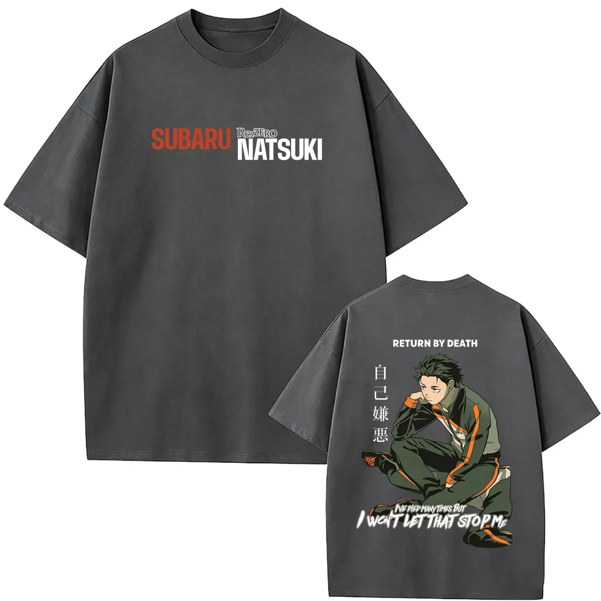 Anime Re:ZERO Starting Life in Another World Natsuki Subaru Graphic T-shirt Men Women Manga Oversized Tshirt Male Casual Tees