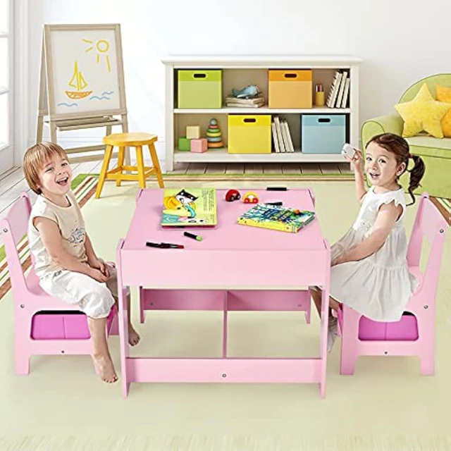 Costzon Kids Table and Chair Set 3 in 1 Wooden Activity Table with Storage Drawer Detachable Tabletop for Children AliExpress