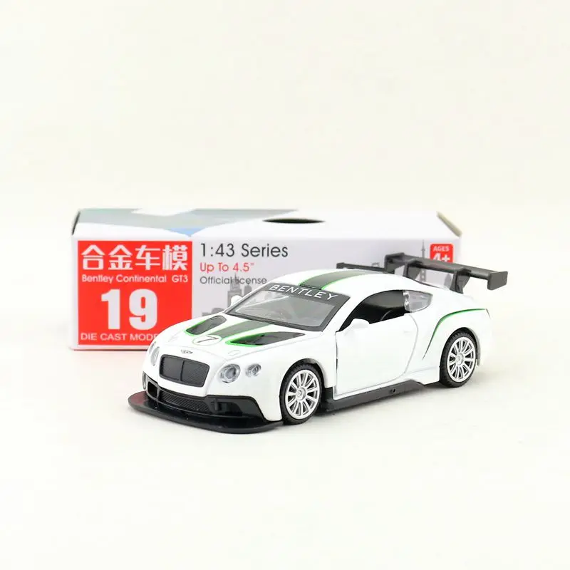 

1/43 Bentley Continental GT3 Diecast Metal Toy Miniature Model Car Pull Back Doors Openable Collection Gift for Boy Match Box