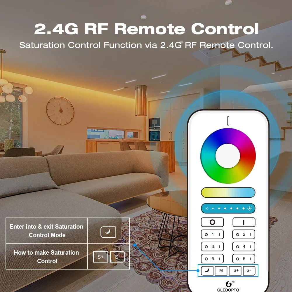 Gledopto-Mini controlador de tira LED 5 en 1 Zigbee 3,0, Smart Home, RGBCCT, Pro, funciona con aplicación de Control remoto, asistente de Google Alexa