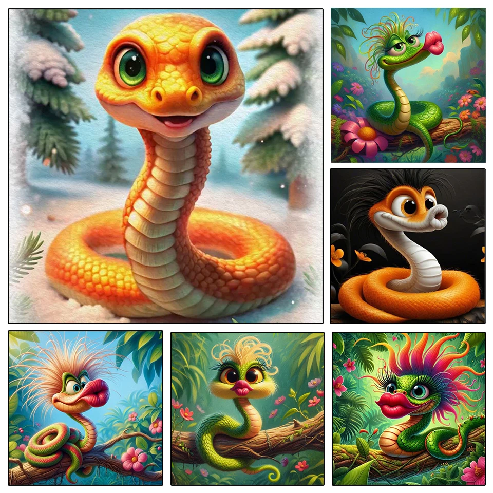 

2025 Diamond Painting Zodiac Snake Cross Stitch kit Rhinestones Diamond Embroidery Animal Mosaic Handicraft Home Decor Gift