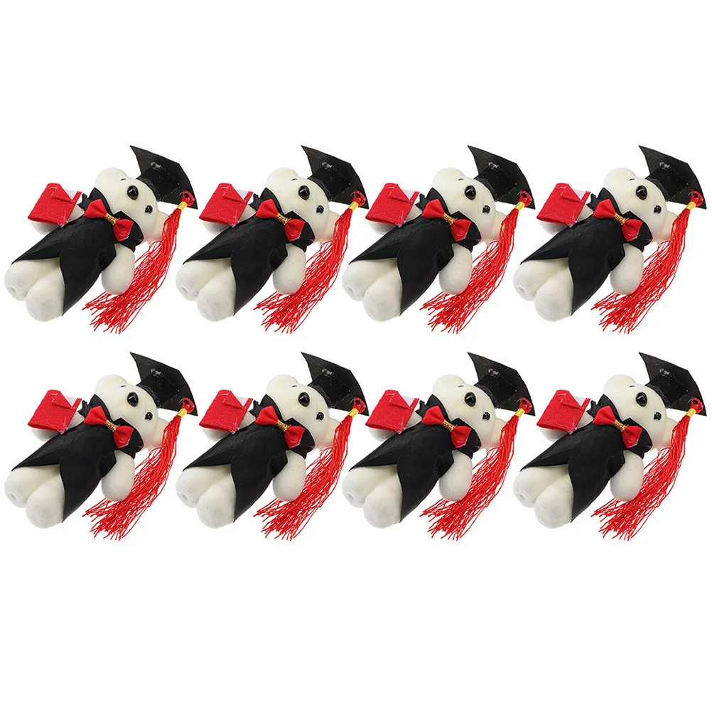 8 Pcs Graduation Gift Bouquets Plush Toys Bear DIY Ornaments Decors Decorative Supplies Small Luxury