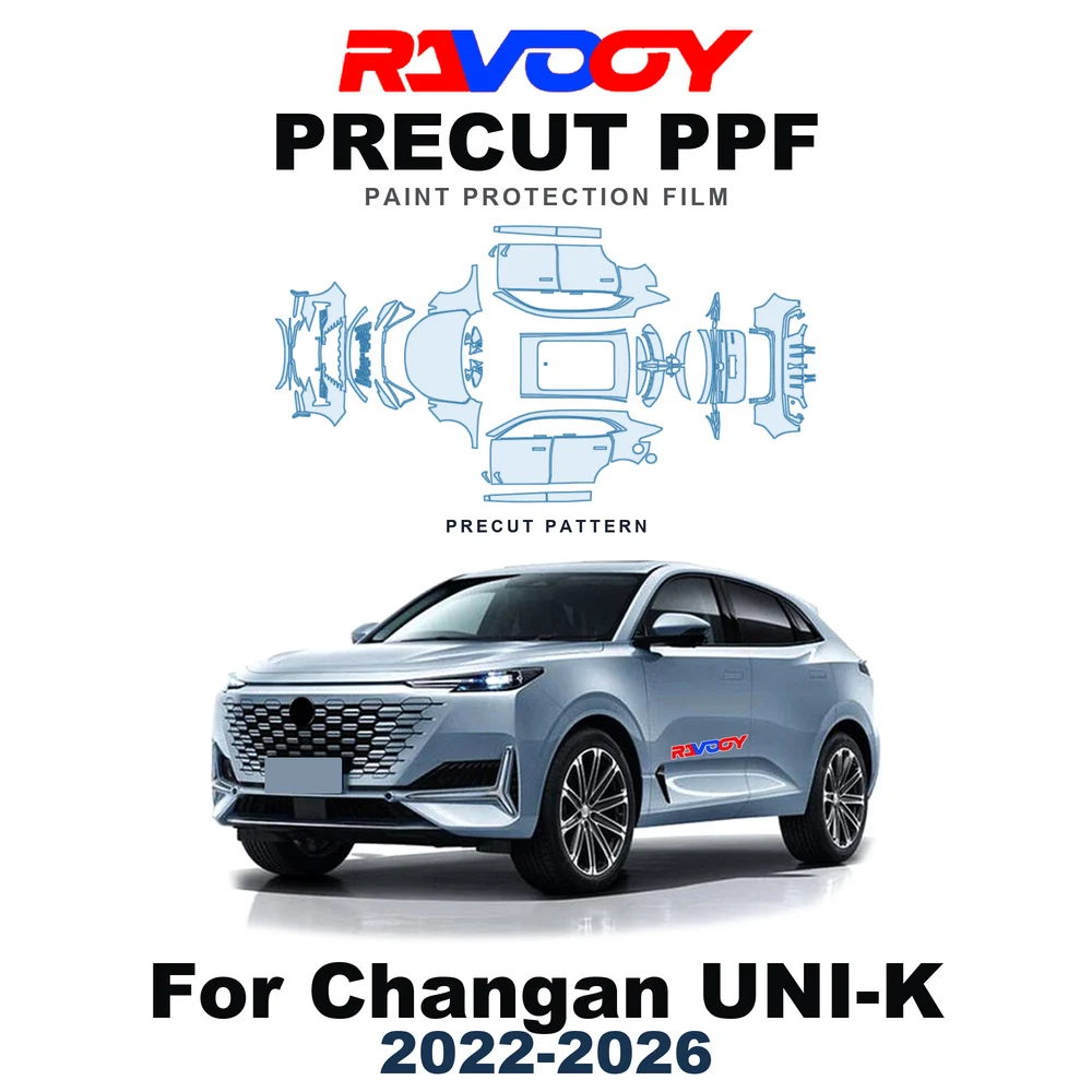 Precut PPF For Changan UNI-K 2022-2026 8.5mil TPU Paint Protection Film Hood Bonnet Bumper Headlight Self-Healing Clear Kit Roof