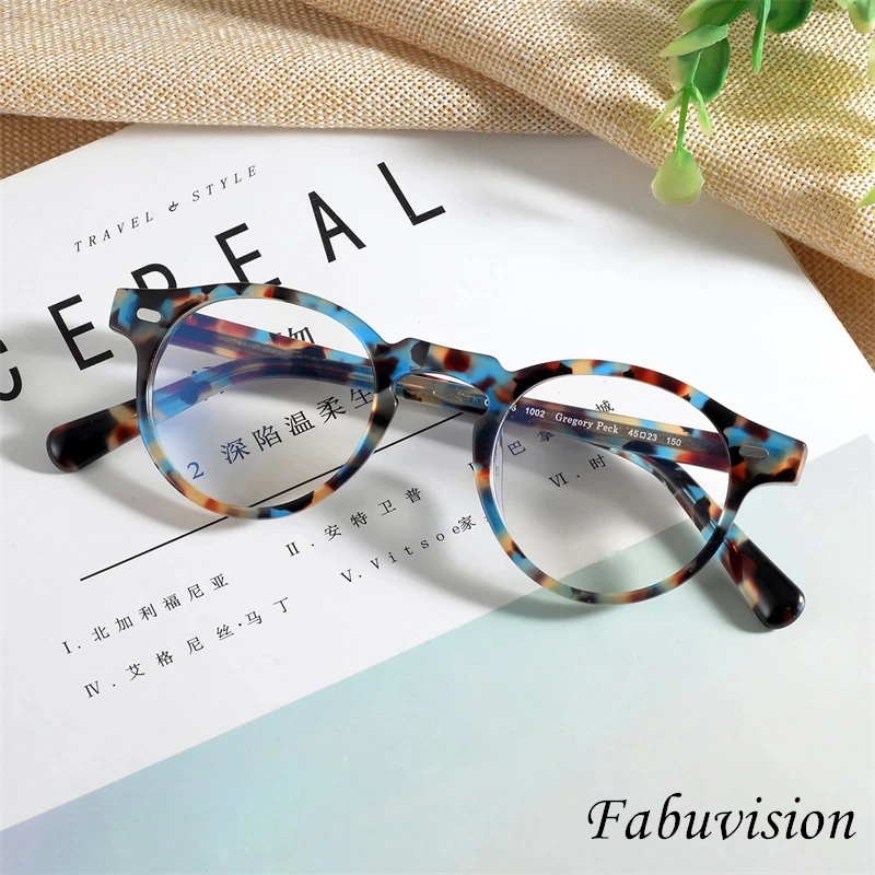 OV5186 Eyeglass Frames Women Men Round Retro Vintage Optical Computer Prescription Glasses Frame Gregory Peck Eyewear