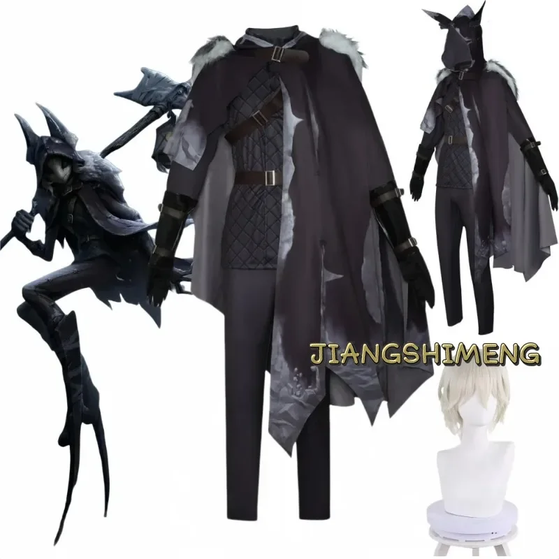 Game Night Watch Cosplay Anime Ithaqua Costume Wig Hooded Cloak Cape Uniform Man Halloween Carnival Suit