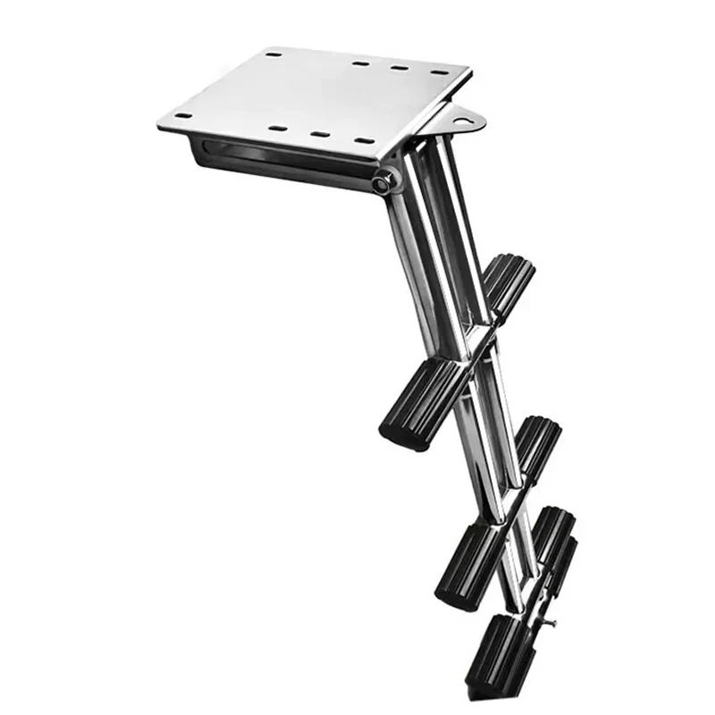 

Stainless Steel 304 Mirror Polish Stretching Folding Ladder 3 Steps/4 Steps Marine Hardware Fitting