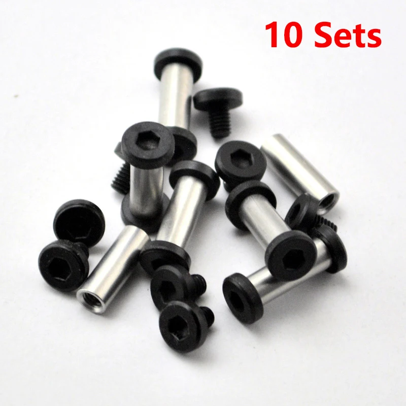 10 Sets/lot Suit for 6MM Hole Knife Handle Stainless Steel M3.5 Thread Allen Bolt Inner Hexagon Screw Lock Rivet Nail DIY Repair