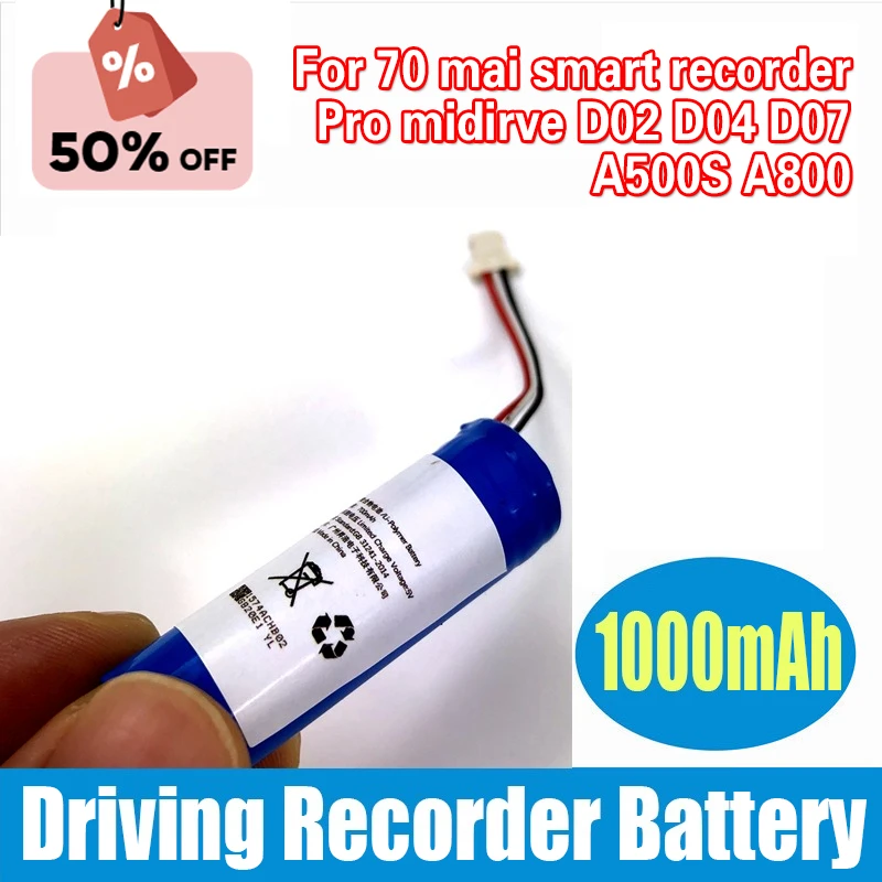 

Li-ion Battery For 70 mai smart recorder Pro midirve D02 D04 D07 A500S A800 battery