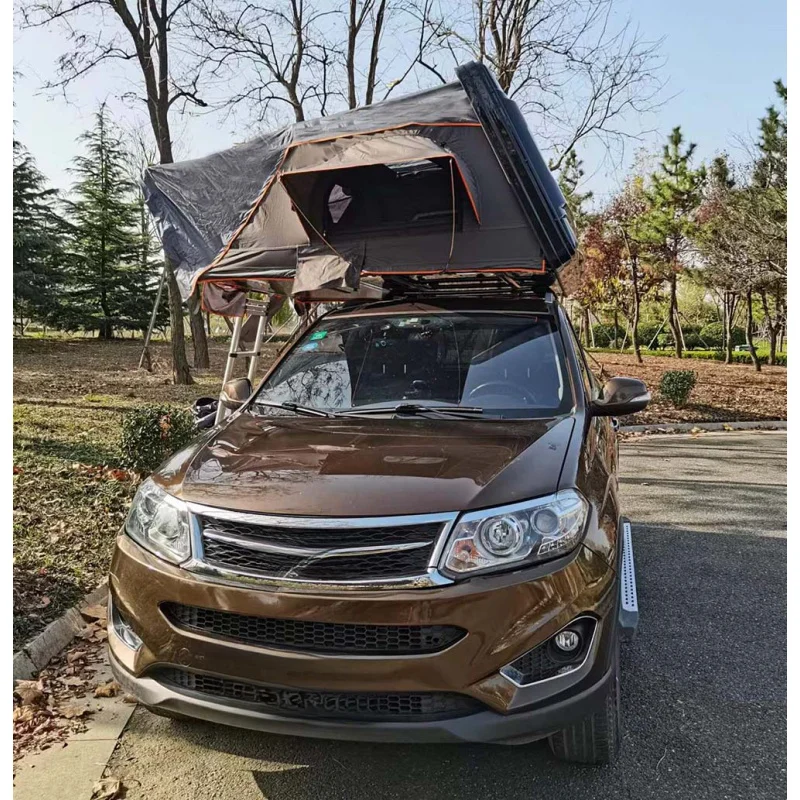 High Quality 2-Person Rigid ABS Cover Aluminum Support Pole Triple Layer Tear Resistant Rain Repellent Roof Camp Shelter Fit SUV