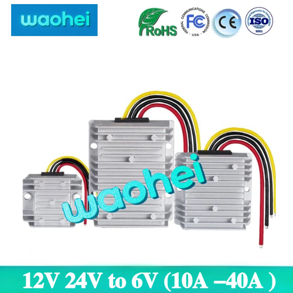 

12V 24V to 6V 10A 15A 20A 25A 40A DC DC Step Down Power Converter Voltage Stabilizer Buck Module Power Supply for Car Toys CE
