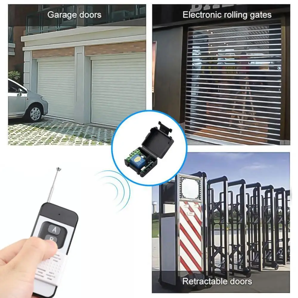 Беспроводной выключатель света 433 МГц, пульт дистанционного управления, расстояние 1000 метров, 12 В, 1 канал, модуль релейного приемника, управление для электронных замков ворот
