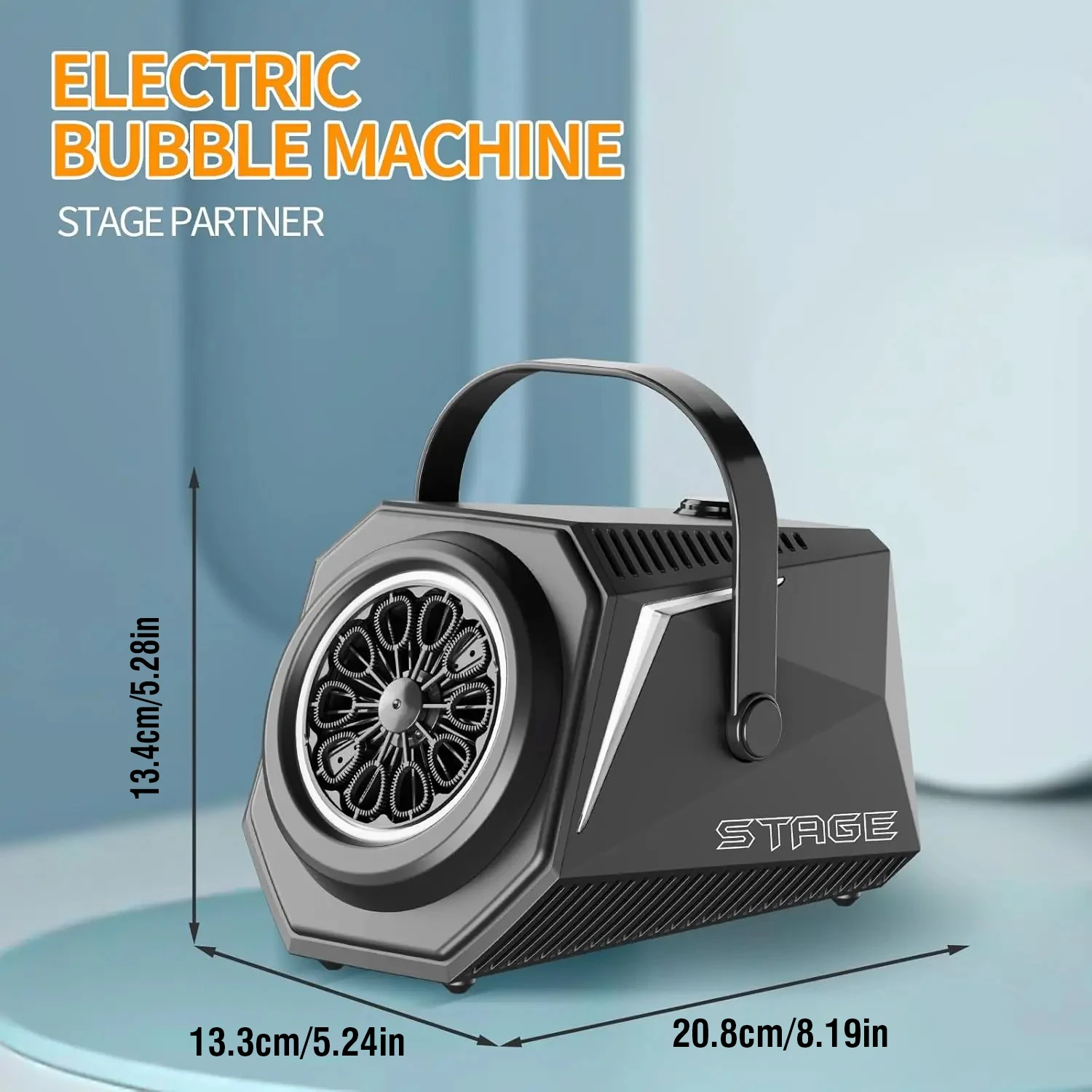 Macchina per bolle elettrica Illuminazione scenica Giocattolo portatile di grande capacità Soffiaggio automatico per feste di matrimonio all'aperto Giocattoli Gioco Natale