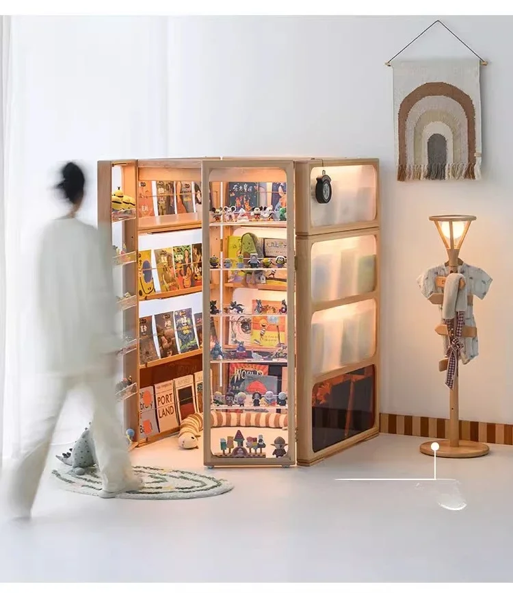 

Children's Bookshelf Floor Shelf Multi-layer Household Baby Figure Display Shelf