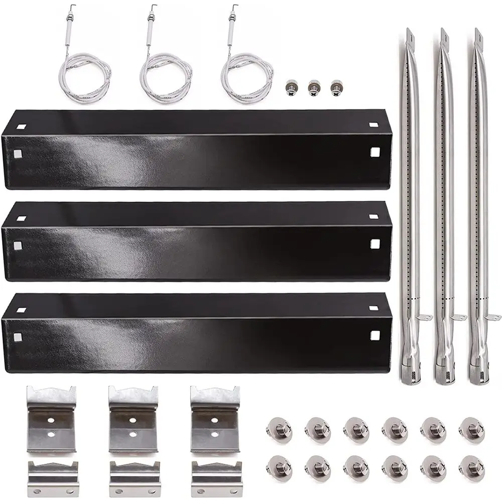 

Grill Components: Porcelain Steel Heat Plate, Burner Tube, Hanger Bracket, Igniter for Grills