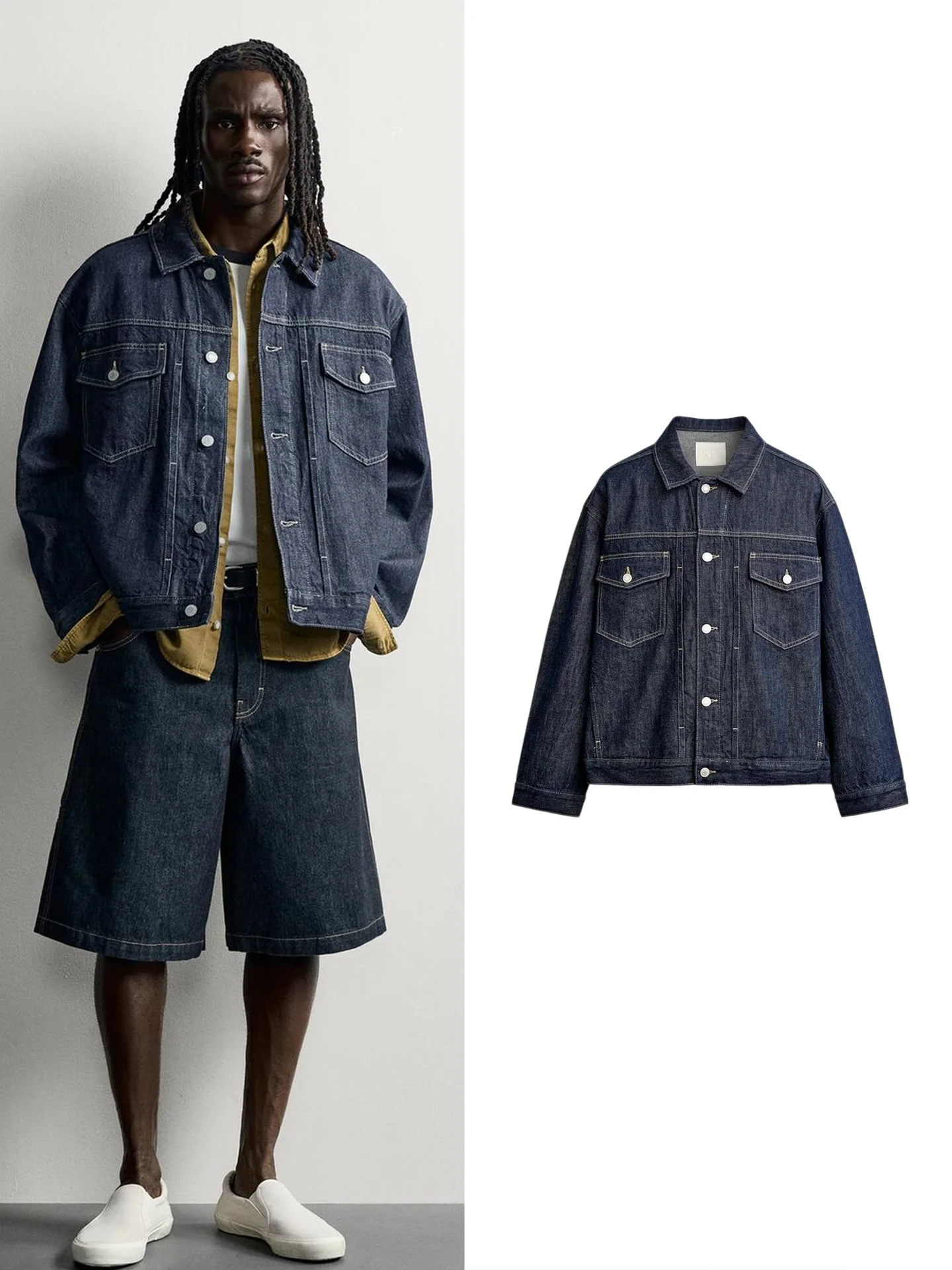 Retro Style Loose Fit Long Sleeve Button up Collar Denim Jacket New Autumn Men's Fashion Polyester Fiber 100% Regular Length