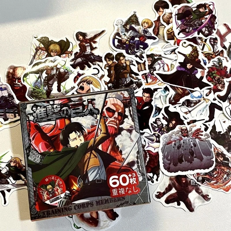 New Attack on Titan Levi Ackerman Eren Jaeger Waterproof Sticker Decorative Mobile Phone Case High Color Value Cartoon Stickers view 2