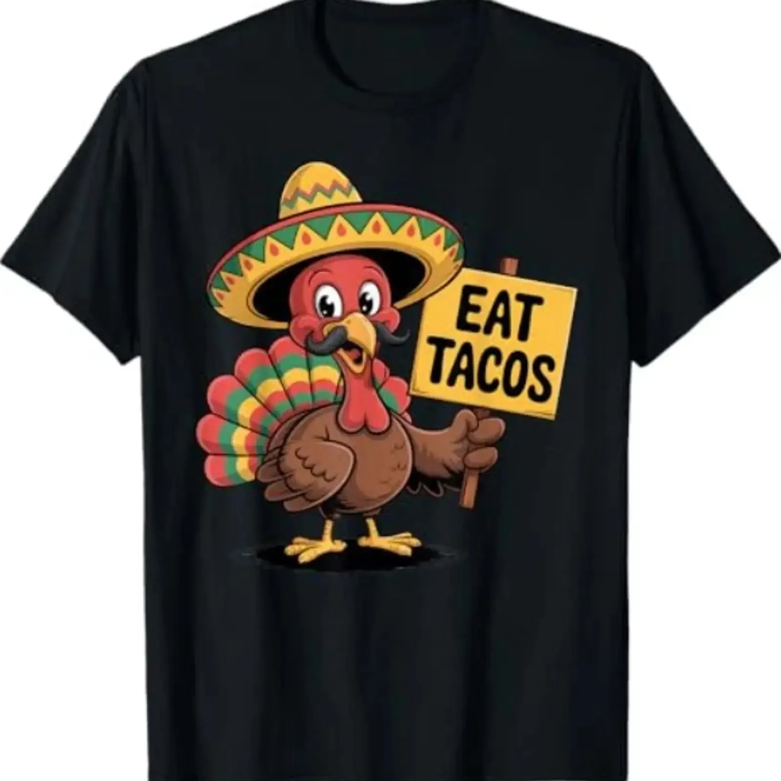 Mexican Thanksgiving Turkey Eat Tacos T Shirt vintage Washed homme Stretched Breathable Stylish Soft Casual Comfortable